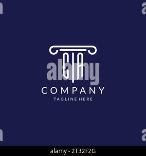 CA logo monogram with pillar shape designs vector Stock Vector