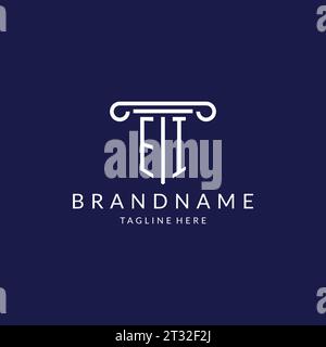 EI logo monogram with pillar shape designs vector Stock Vector