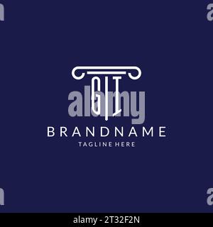 GI logo monogram with pillar shape designs vector Stock Vector