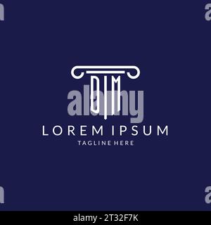 DM logo monogram with pillar shape designs vector Stock Vector