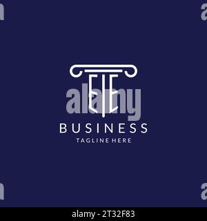 EE logo monogram with pillar shape designs vector Stock Vector