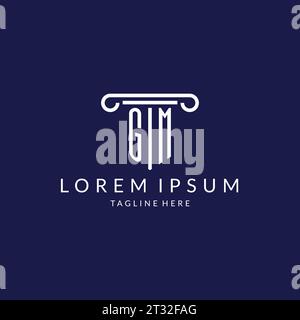 GM logo monogram with pillar shape designs vector Stock Vector