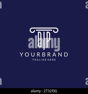 DP logo monogram with pillar shape designs vector Stock Vector