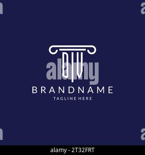 DV logo monogram with pillar shape designs vector Stock Vector