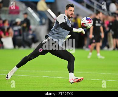 St. Louis, USA. 21st Oct, 2023. St. Louis City goalkeeper Roman Bürki (1) goes through pre-game drills. The Seattle Sounders defeated STL City in the final regular season Major League Soccer game on October 21, 2023 at CITY Park Stadium in St. Louis, MO, USA. (Photo by Tim Vizer/Sipa USA) Credit: Sipa USA/Alamy Live News Stock Photo