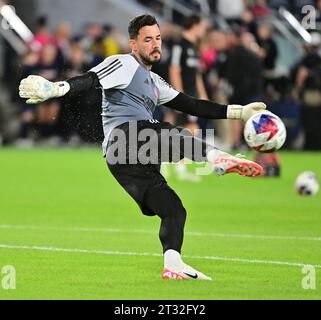 St. Louis, USA. 21st Oct, 2023. St. Louis City goalkeeper Roman Bürki (1) goes through pre-game drills. The Seattle Sounders defeated STL City in the final regular season Major League Soccer game on October 21, 2023 at CITY Park Stadium in St. Louis, MO, USA. (Photo by Tim Vizer/Sipa USA) Credit: Sipa USA/Alamy Live News Stock Photo