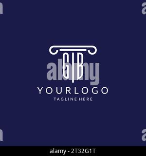 GB logo monogram with pillar shape designs vector Stock Vector