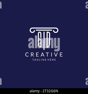 GD logo monogram with pillar shape designs vector Stock Vector