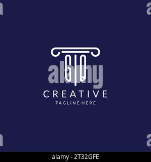 GQ logo monogram with pillar shape designs vector Stock Vector