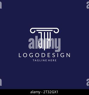 JX logo monogram with pillar shape designs vector Stock Vector