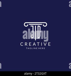 JD logo monogram with pillar shape designs vector Stock Vector