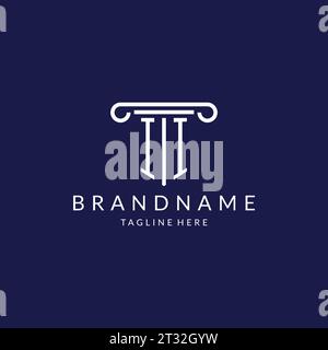 II logo monogram with pillar shape designs vector Stock Vector
