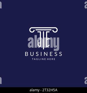 JE logo monogram with pillar shape designs vector Stock Vector