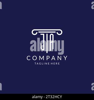 JA logo monogram with pillar shape designs vector Stock Vector