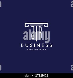 JR logo monogram with pillar shape designs vector Stock Vector