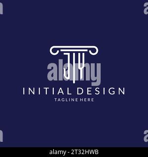JY logo monogram with pillar shape designs vector Stock Vector
