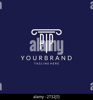 PP logo monogram with pillar shape designs vector Stock Vector