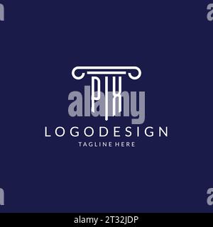 PX logo monogram with pillar shape designs vector Stock Vector