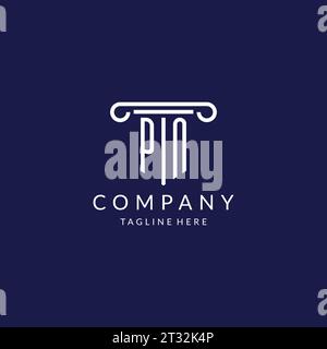 PN logo monogram with pillar shape designs vector Stock Vector