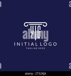 YG logo monogram with pillar shape designs vector Stock Vector