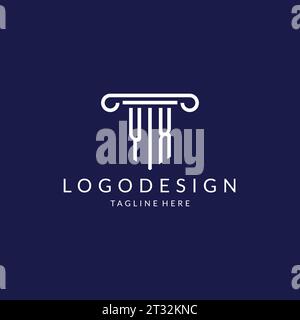 YX logo monogram with pillar shape designs vector Stock Vector