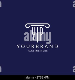 YP logo monogram with pillar shape designs vector Stock Vector