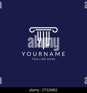 YW logo monogram with pillar shape designs vector Stock Vector