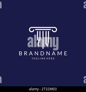 YV logo monogram with pillar shape designs vector Stock Vector