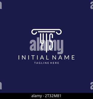 YS logo monogram with pillar shape designs vector Stock Vector