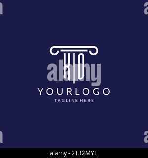 XO logo monogram with pillar shape designs vector Stock Vector
