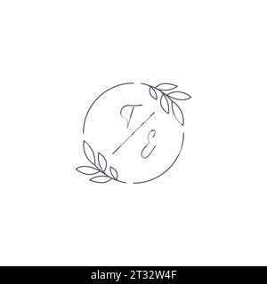 TE logo with leaf shape, clean and modern monogram initial logo design ...