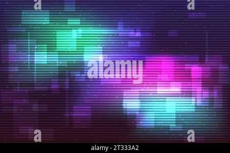Glitch background. Geometric noise effect. Overlay color shapes. Modern glitched backdrop. Digital video error. Abstract techno texture. Dynamic color Stock Vector