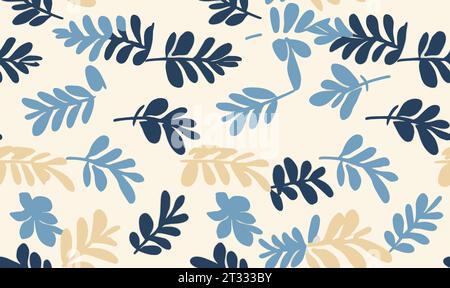Floral pattern made from abstract organic leaf shapes. Seamless modern pattern Stock Vector