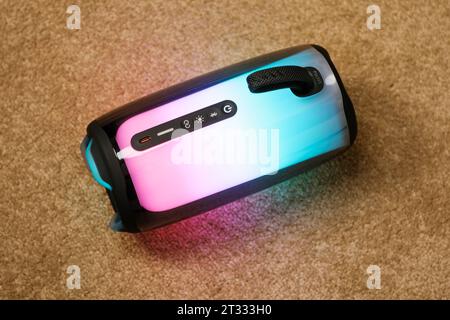 HCMC, Vietnam - 24 October 2023. Closeup of JBL Pulse 5 for editorial use only Stock Photo