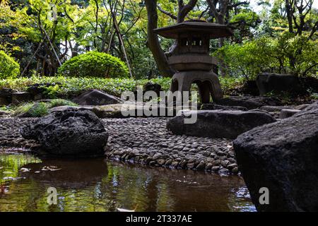 Takahashi Korekiyo Memorial Park that is the former residence of Japan's 20th Prime Minister, Takahashi Korekiyo.  Takahashi is famous for being assas Stock Photo