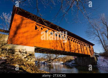 Silk Covered Bridge   Bennington, Vermont, USA Stock Photo