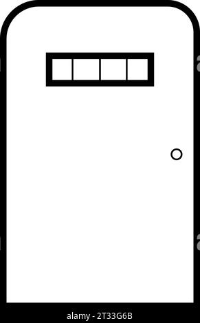 Door icon, isolated. Flat design. Stock Vector