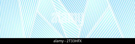 Blue and white striped abstract geometric banner design. Technology vector background Stock Vector