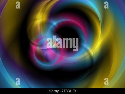 Smooth blurred colorful circles. Abstract tech futuristic elegant background. Vector neon rings design Stock Vector