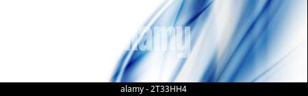 Abstract shiny white blue smooth blurred waves banner design. Vector wavy header background Stock Vector