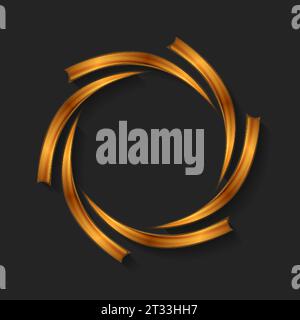 Luxury golden geometric round shape logo design. Abstract vector background Stock Vector
