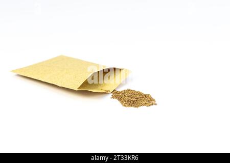 Celery seeds apium graveolens seeds on white isolated background Stock Photo