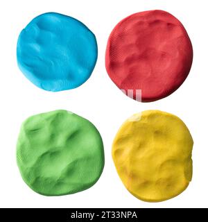 A set of colorful plasticine, modeling clay isolated on white background.  Plasticine for children or professional modeling Stock Photo - Alamy