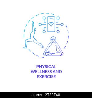 Gradient icon physical wellness and exercise concept Stock Vector
