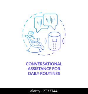 Gradient icon conversational assistance for daily routines Stock Vector
