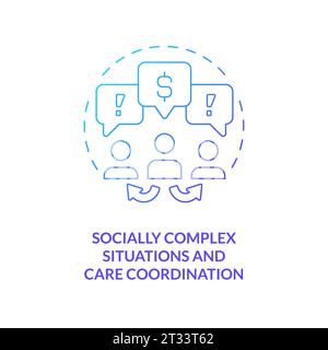 Line icon socially complex situations and care coordination Stock Vector