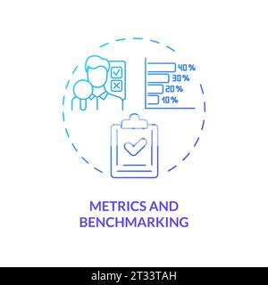 2D thin line gradient icon metrics and benchmarking concept Stock Vector