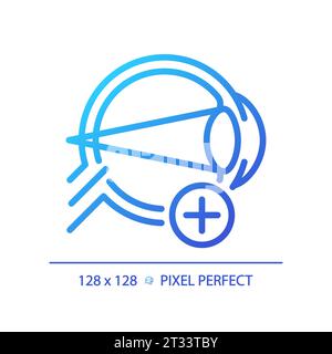2D simple thin linear gradient hyperopia icon Stock Vector