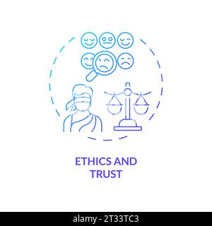2D thin line gradient icon ethics and trust concept Stock Vector
