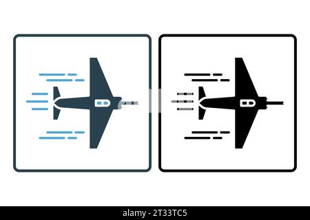 jet icon. icon related to speed, aviation. suitable for web site, app, user interfaces, printable etc. Solid icon style. Simple vector design editable Stock Vector